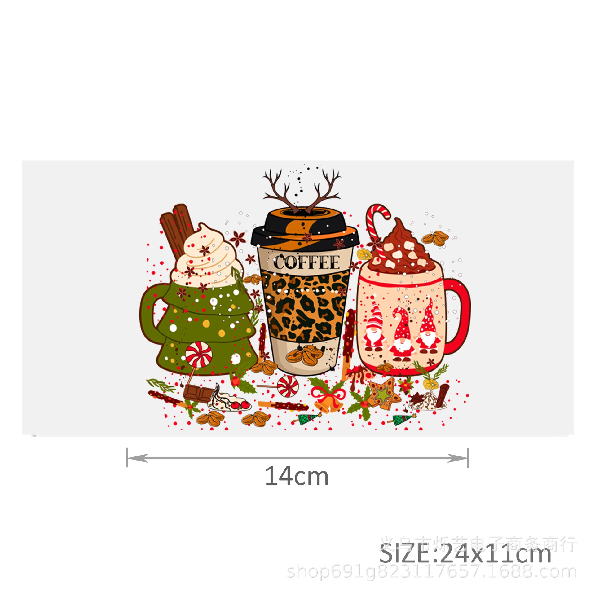 Wholesale Christmas  Snowman Drink  16oz Cup UV DTF Wraps