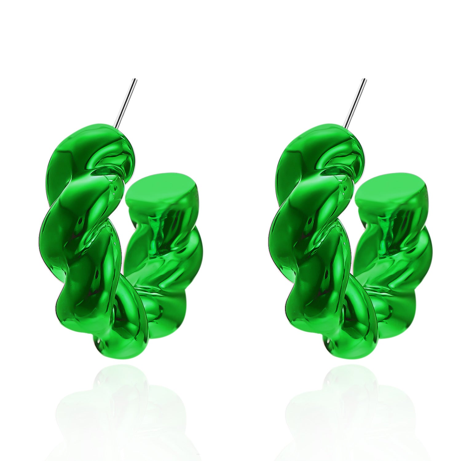 Wholesale Colorful geometric Christmas earrings triangle earrings