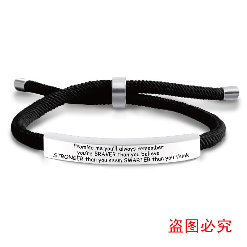 Wholesale Stainless Steel Braided 2024 Graduation Season Day Engraved Bracelet