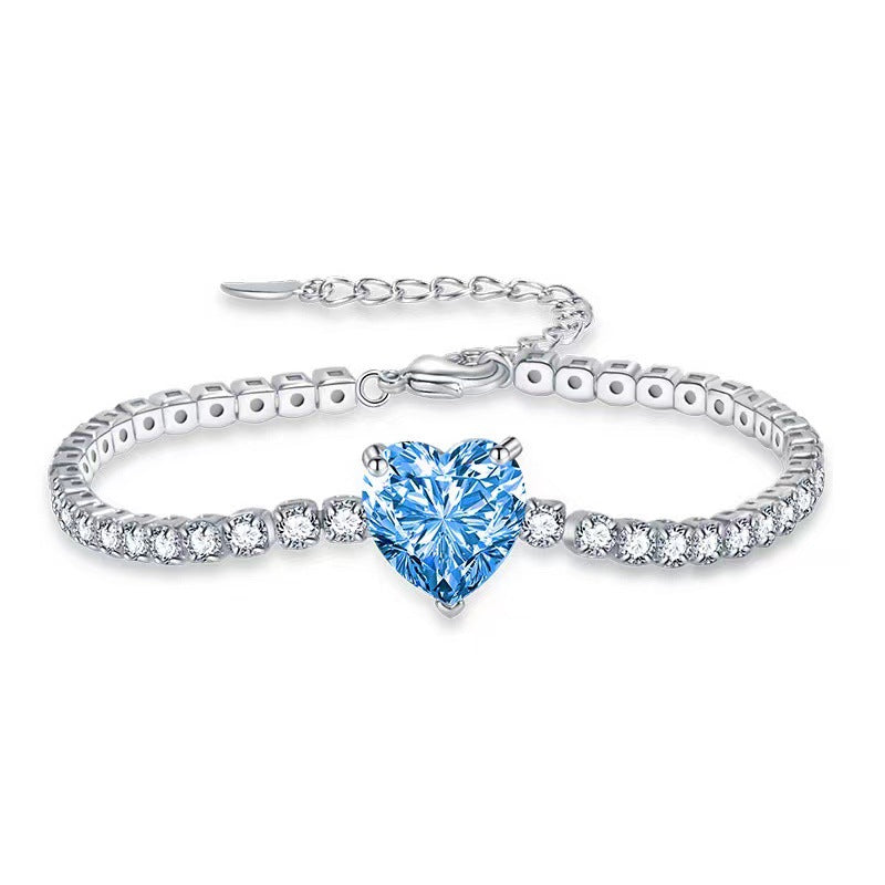 Wholesale Sparkling Diamond Heart-shaped Zircon Bracelets