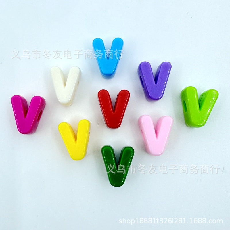 Wholesale  20pcs/pack   Acrylic large-hole letter Letter Beads