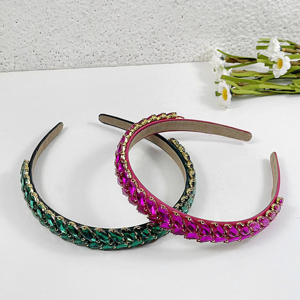 Wholesale Rhinestone Headband Baroque High-grade Headband Heavy Industry High-grade Diamond Headband Super Flash Hair Accessories