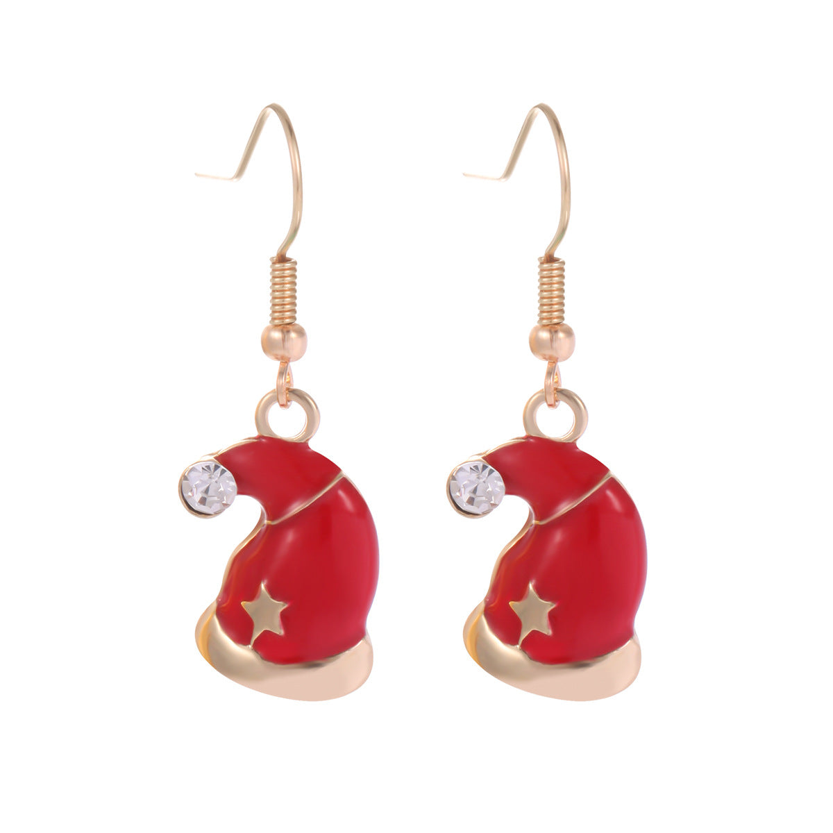 Wholesale Christmas Series Fashion Alloy Christmas Tree Old Man Bell Elk Candy Cane Earrings