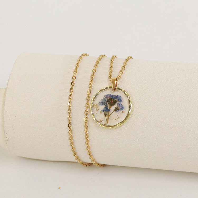 Wholesale 6pcs Irregular Round Flower Vintage Necklace