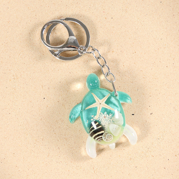 Wholesale 6pcs Resin Glue Starfish Turtle Shape Keychain