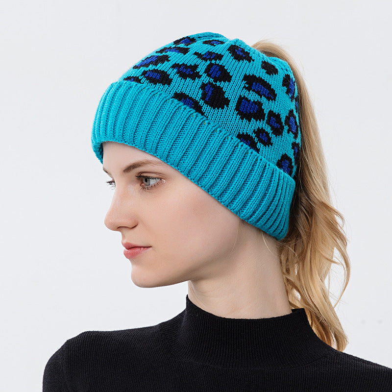 Wholesale  New Leopard Print Autumn/winter Knit Hat