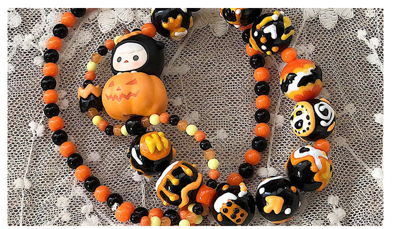 Wholesale 100pcs Halloween Bat Skull Acrylic Candy Jewelry Accessories Beads