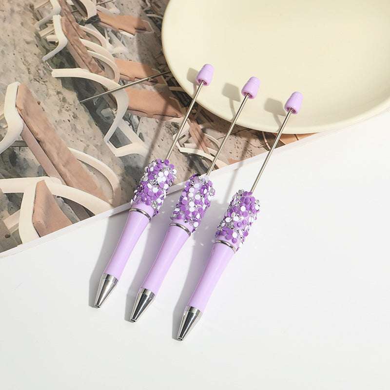 Wholesale 10pcs Beadable Pens Full of Diamonds DIY Handmade Diamond Ballpoint Pen