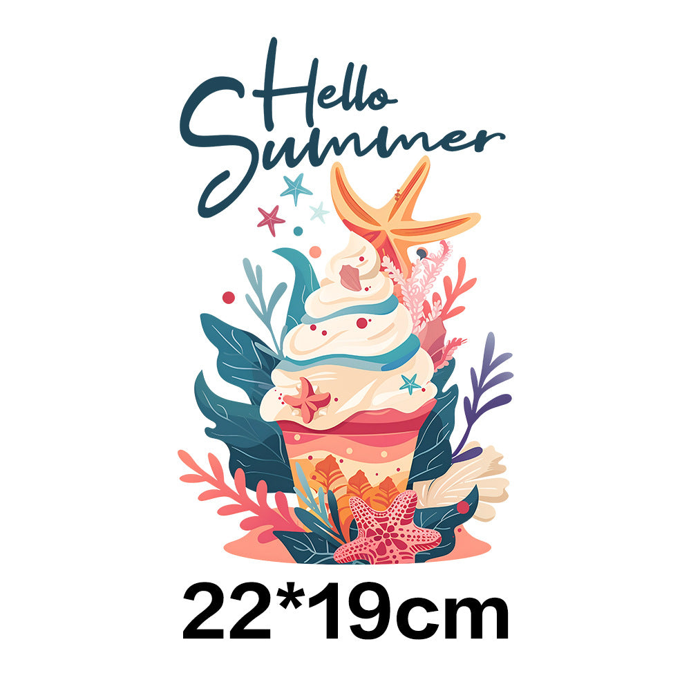 Wholesale 10pcs Summer Tropical Ice Cream UV DTF Ready to Press Transfers Wraps