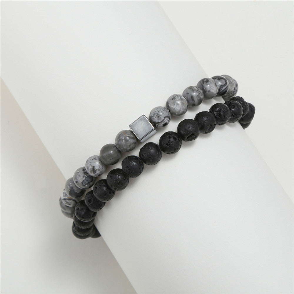 Wholesale black frosted wear copper with zirconium diamond ball flying saucer long bracelet set