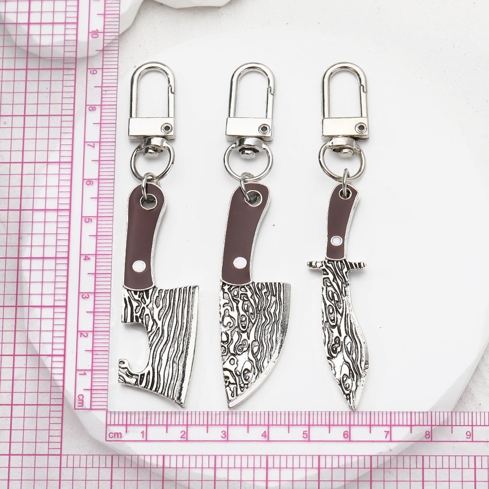 Wholesale Alloy Simulated Kitchen Knife Keychains