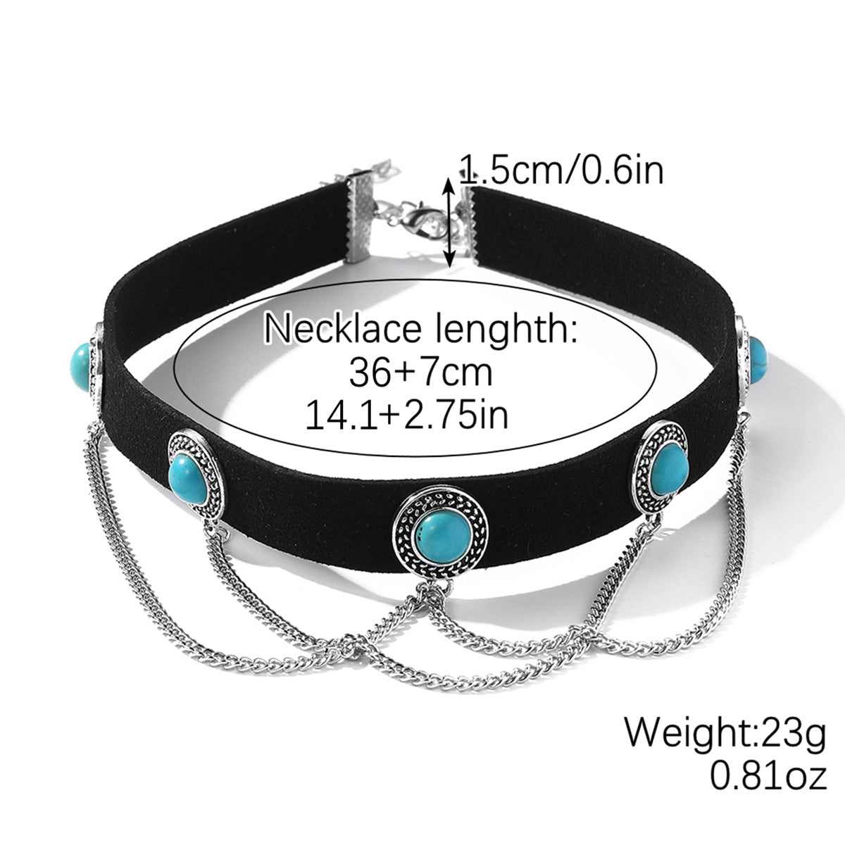 Wholesale Dark Gothic Black Leather Necklace Collarbone Chain