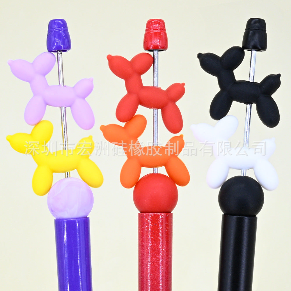 Wholesale 10pcs/ pack Balloon Dog  Food Grade Silicone Beads DIY Loose Beads