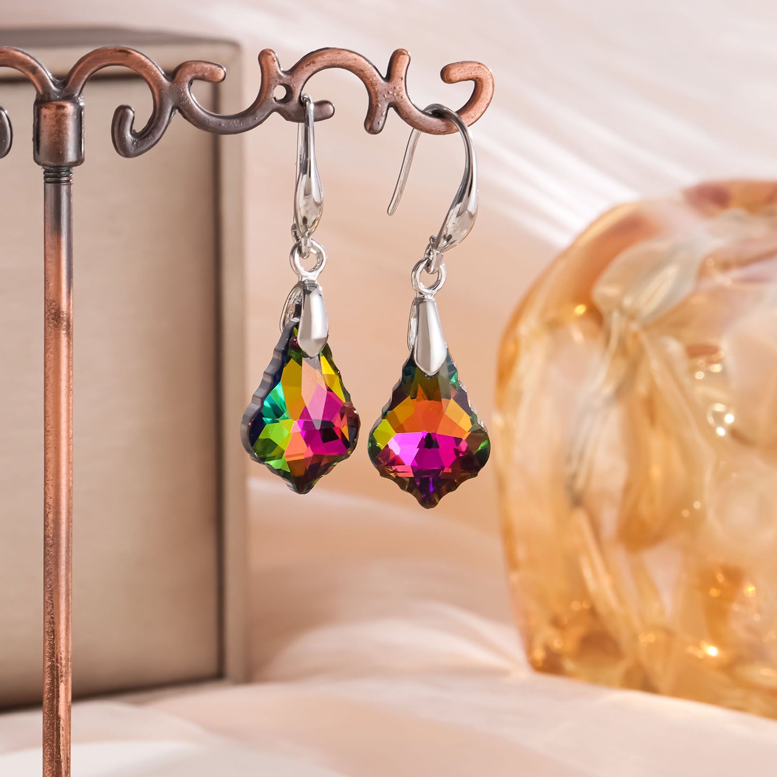 Wholesale Baroque Maple Leaf Earrings Crystal Jewelry