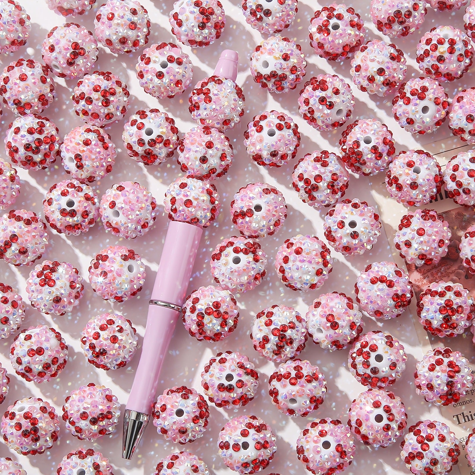 Wholesale 10pcs 20mm colored diamond ball Acrylic Beads