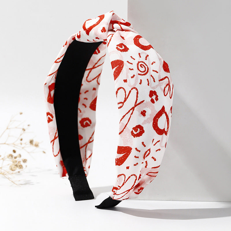 Wholesale Valentine's Day Love Fabric Pink Y2k Headband