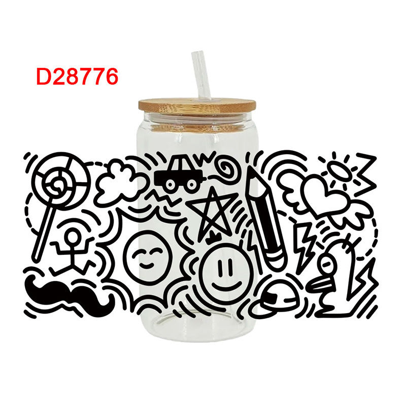 Wholesale Cute Cartoon   16oz Cup UV DTF Wraps