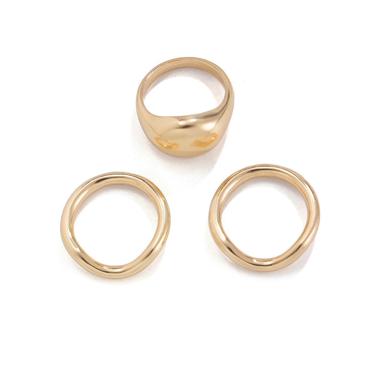 Wholesale Design Metal Polished Open Ring Geometric Water Drop Ring