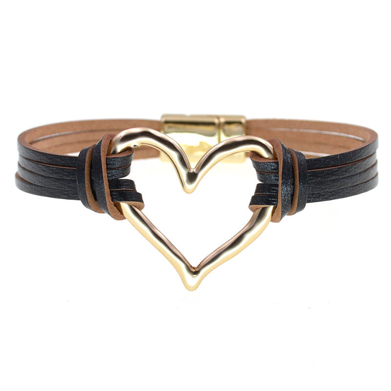 Wholesale Layered large heart-shaped women' s bracelet