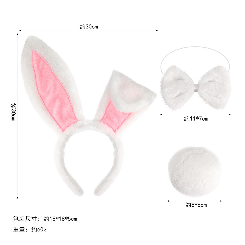 Wholesale Easter Rabbit Ears Cute White Rabbit Nose Headband