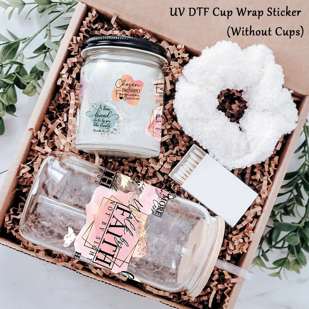 Wholesale Bible Jesus Crystal Sticker Transparent  16oz UV DTF Glass Cup Sticker
