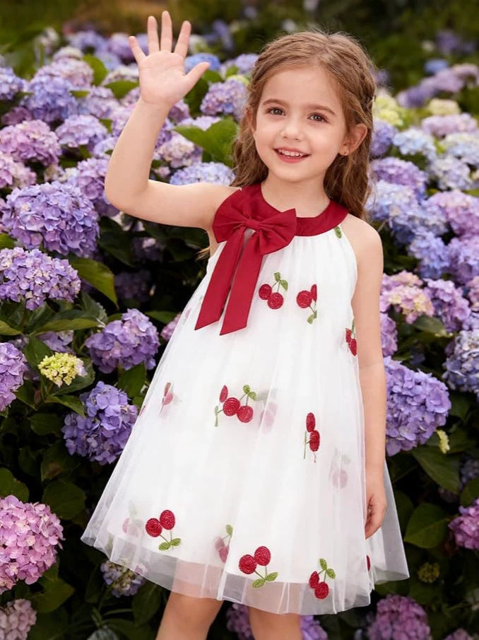 Wholesale Stylish Girls Polyester Summer Dress With Embroidery And Print For Everyday Casual Wear