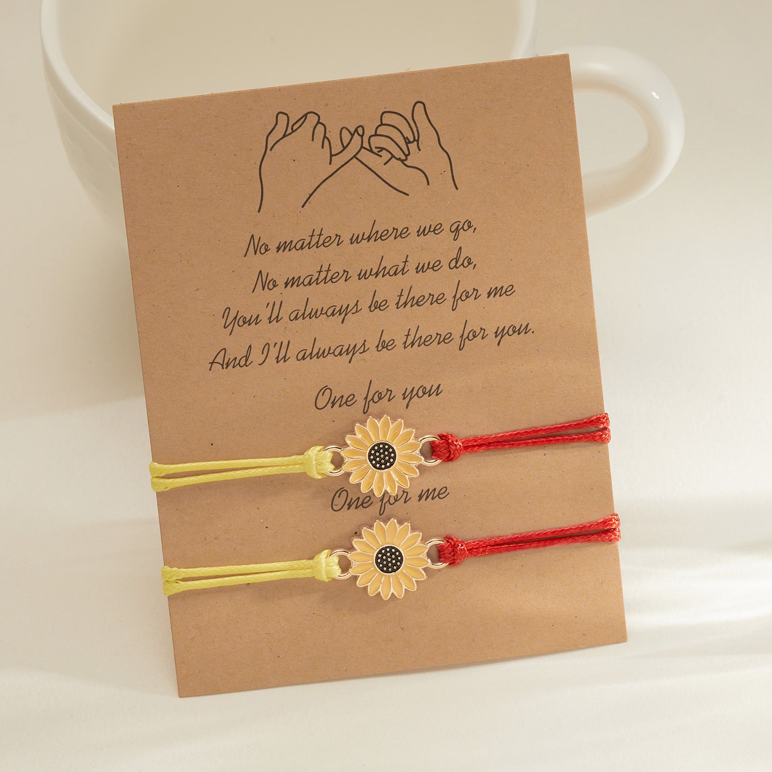 Wholesale  Sun Flower Paper Card Friendship Bracelet