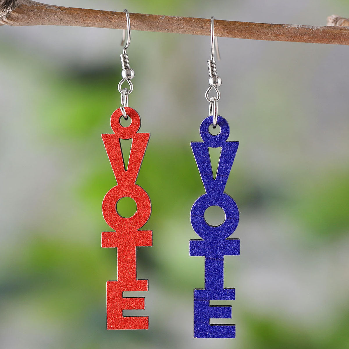Wholesale Independence Day Letters VOTE Personalized Double Sided Wooden Earrings