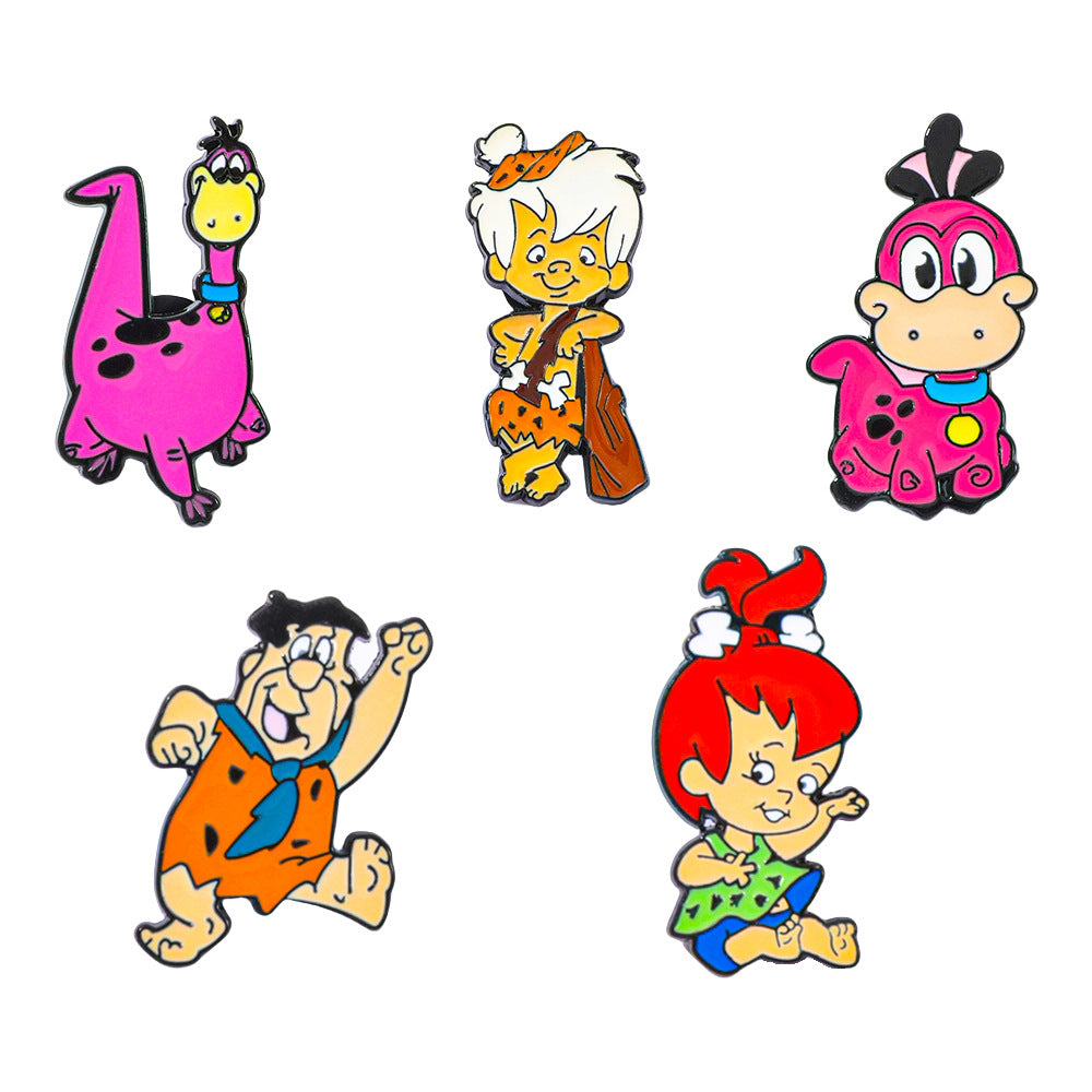 Wholesale 2pcs Alloy Cartoon Dinosaur Brooch Pin Electroplated Drop Oil Finish Trendy Decorative Accent For Bags Hats And Everyday Fashion