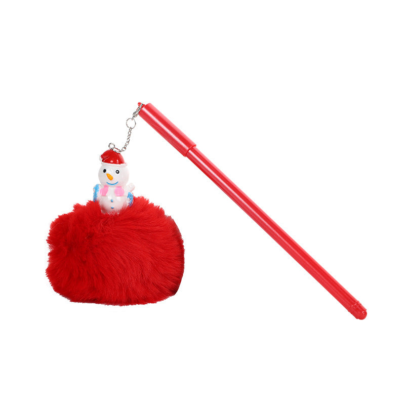 Wholesale Cartoon Christmas Santa Claus Christmas Tree Fur Ball Ballpoint Pen