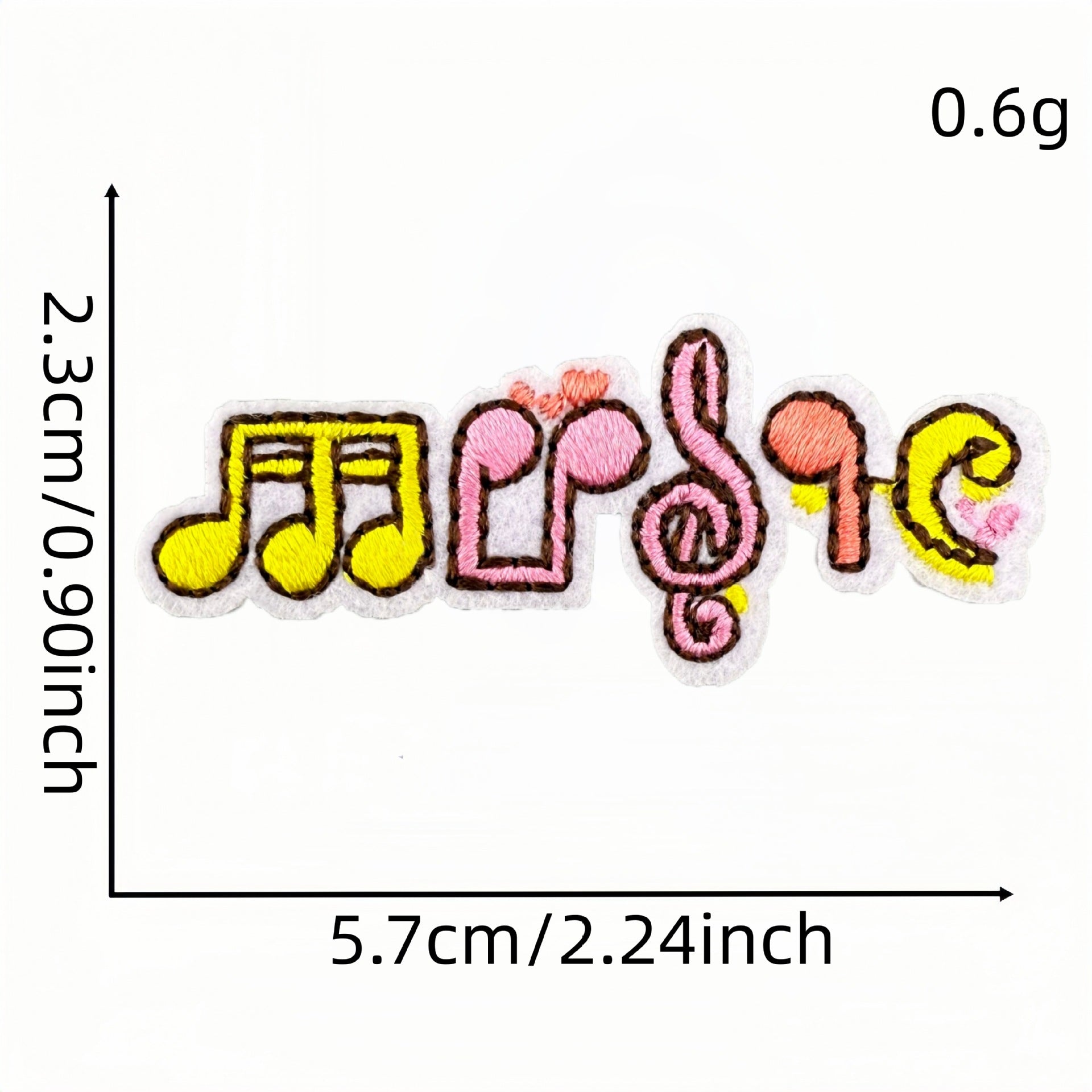 Wholesale Cartoon Music Note Embroidered Patches Iron On Clothing Accessory Trendy Decorative Gift And Boutique Resale
