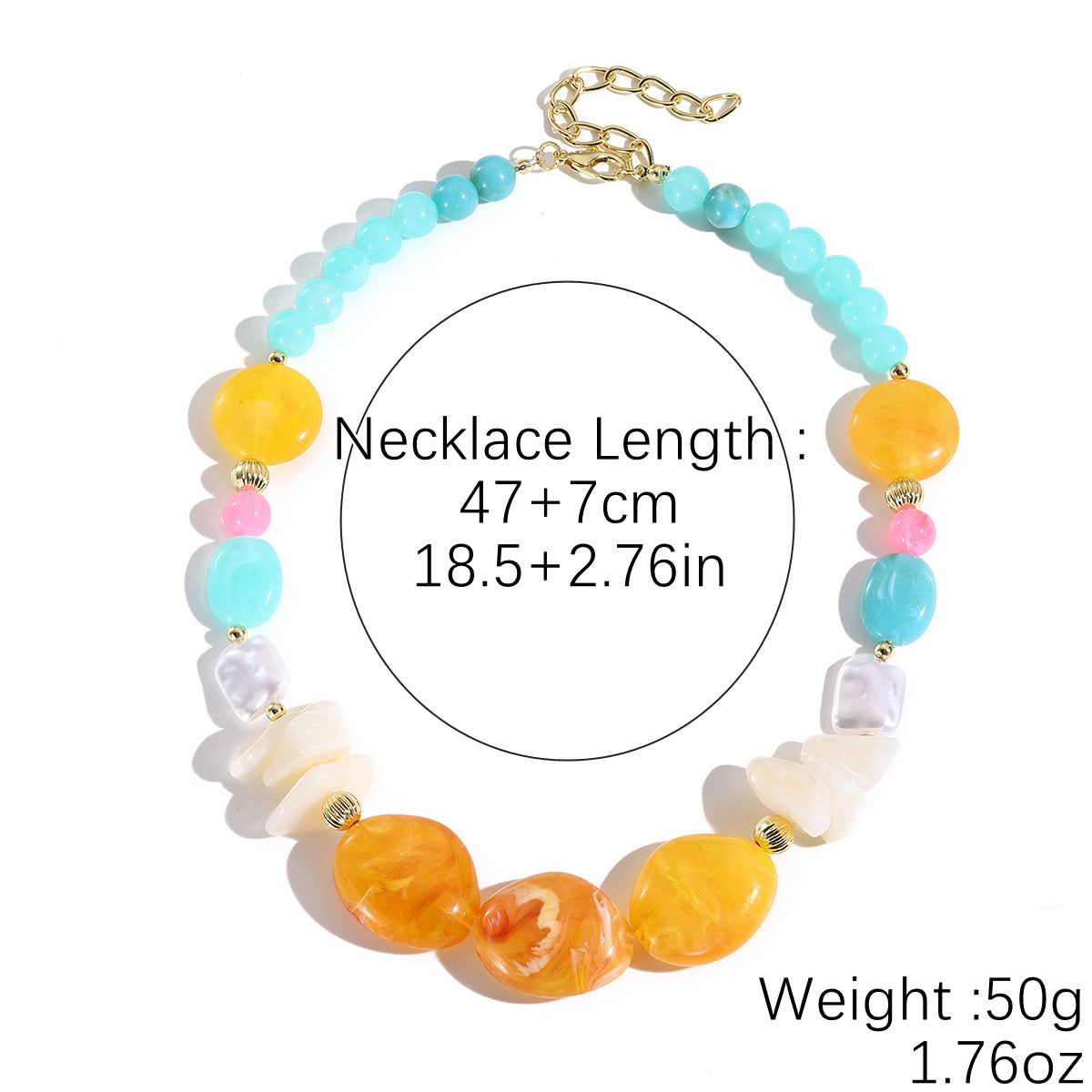 Wholesale Bohemian-style acrylic beaded necklace