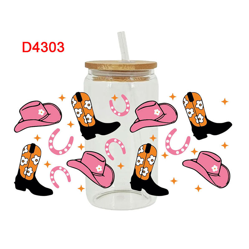 Wholesale UV Transfer Paste Glass C16oz Cup UV DTF Wraps 23cmX11cm