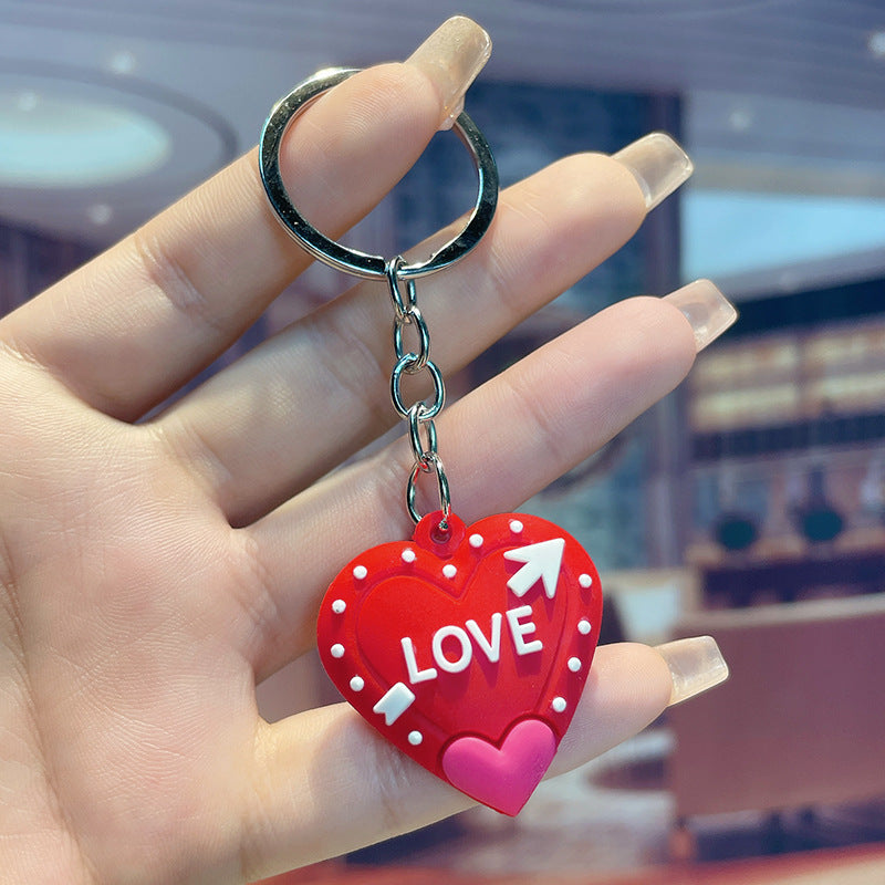 Wholesale PVC LOVE Heart Keychain