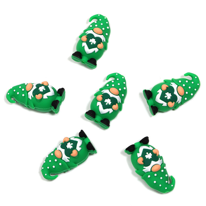 Wholesale 20pcs St.  Patrick' s Day silicone beads DIY Irish festival party beads