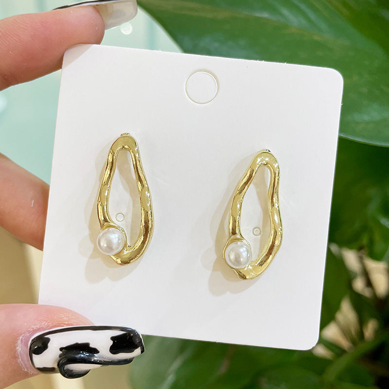 Wholesale Vintage Square Irregular Dream Catcher Pearl Earrings