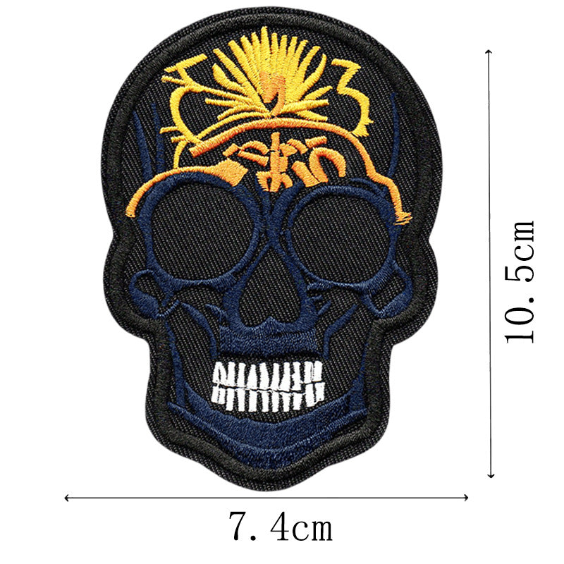 Wholesale Punk Skull Embroidered Patches DIY Sew On Clothing Accessory For Coats