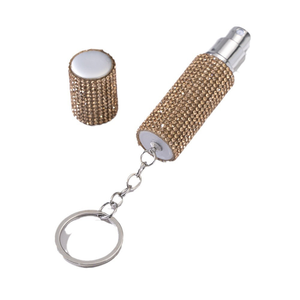 Wholesale Rhinestone Perfume Sub Bottled Metal Key Chain