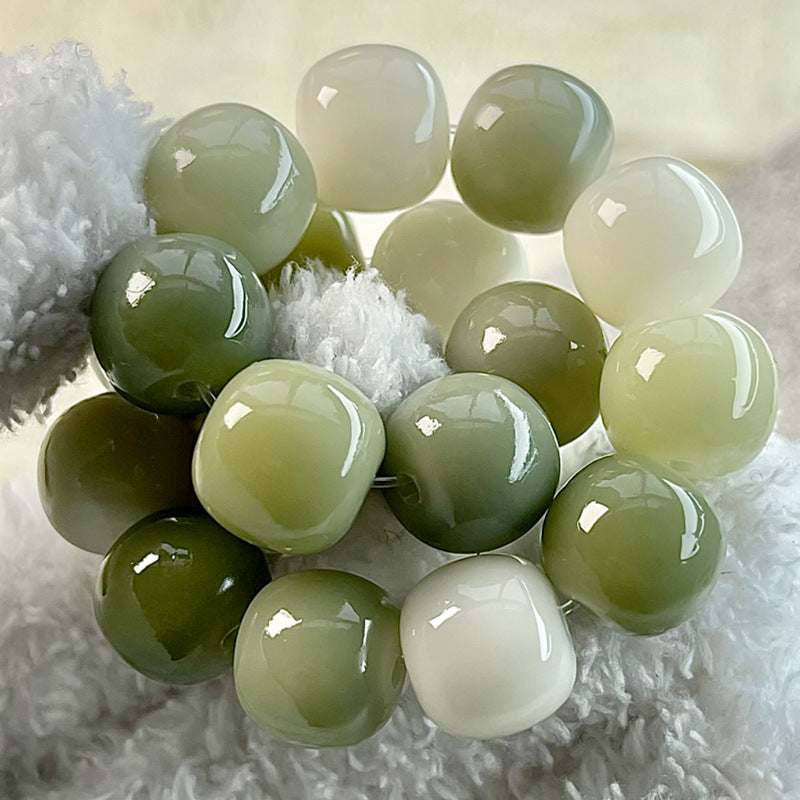 Wholesale Green Banana Gradient Beaded Resin Bracelet