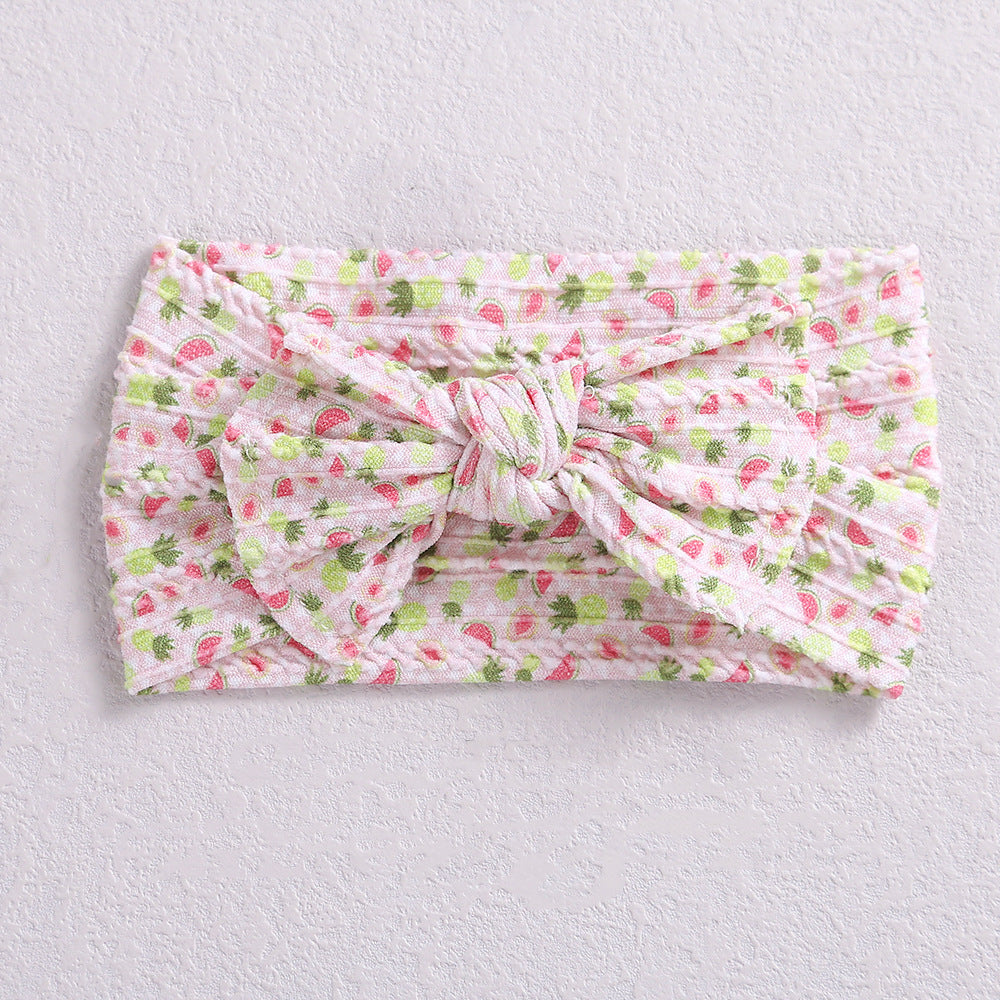 Wholesale Wide Edge Jacquard Bow Nylon Children's Headbands