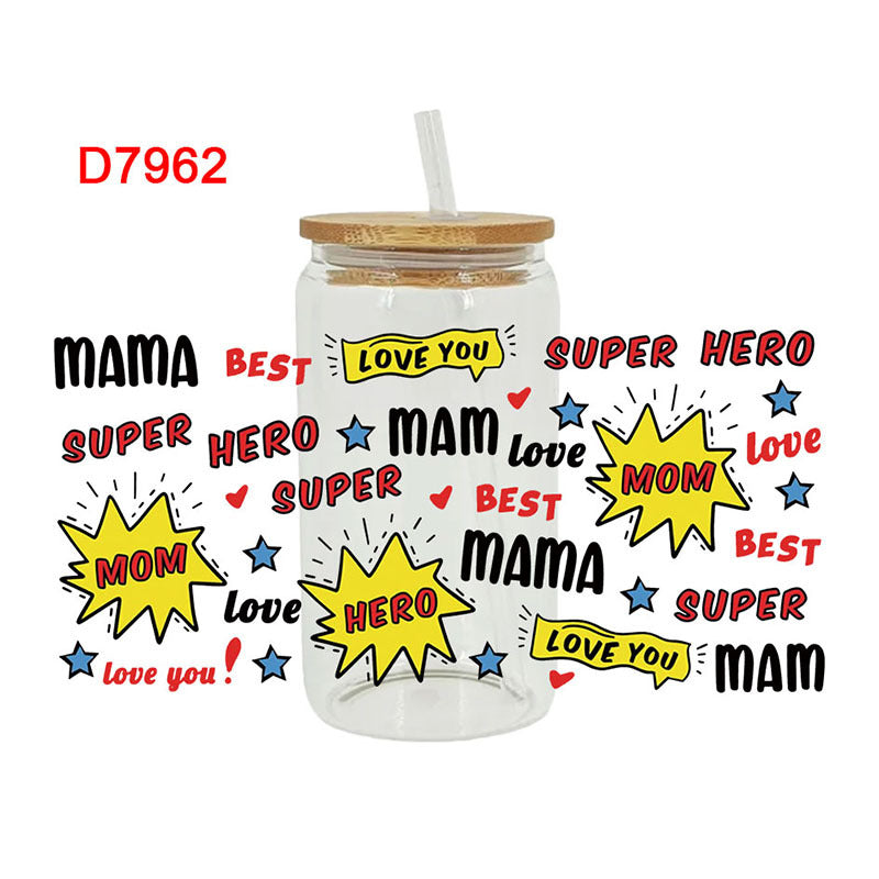 Wholesale Mother's Day English Sentence Series 16oz Cup UV DTF Wraps
