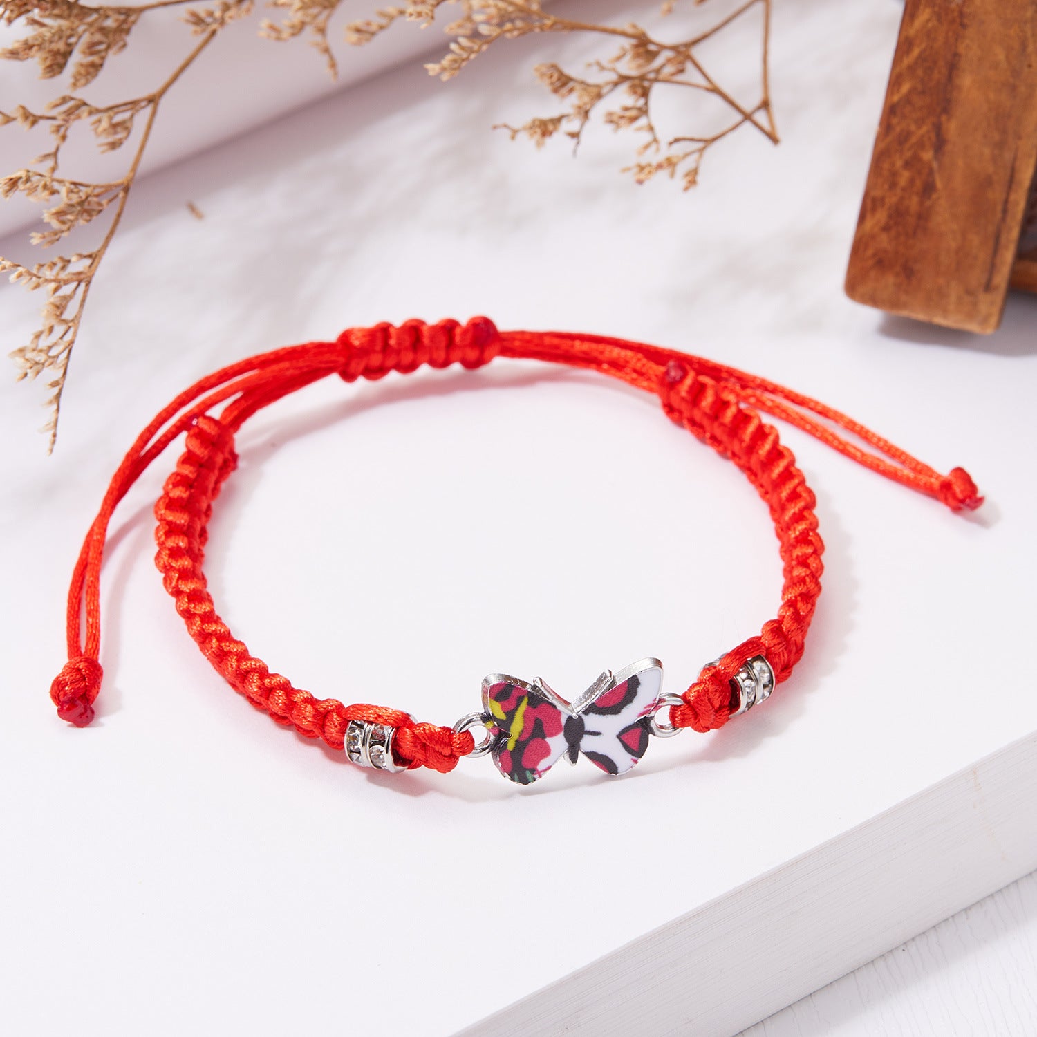 Wholesale Butterfly Flower Hand Woven Adjustable Bracelet