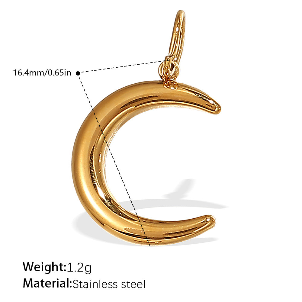 Wholesale Stainless steel 18K gold-plated sun and moon pendant necklace