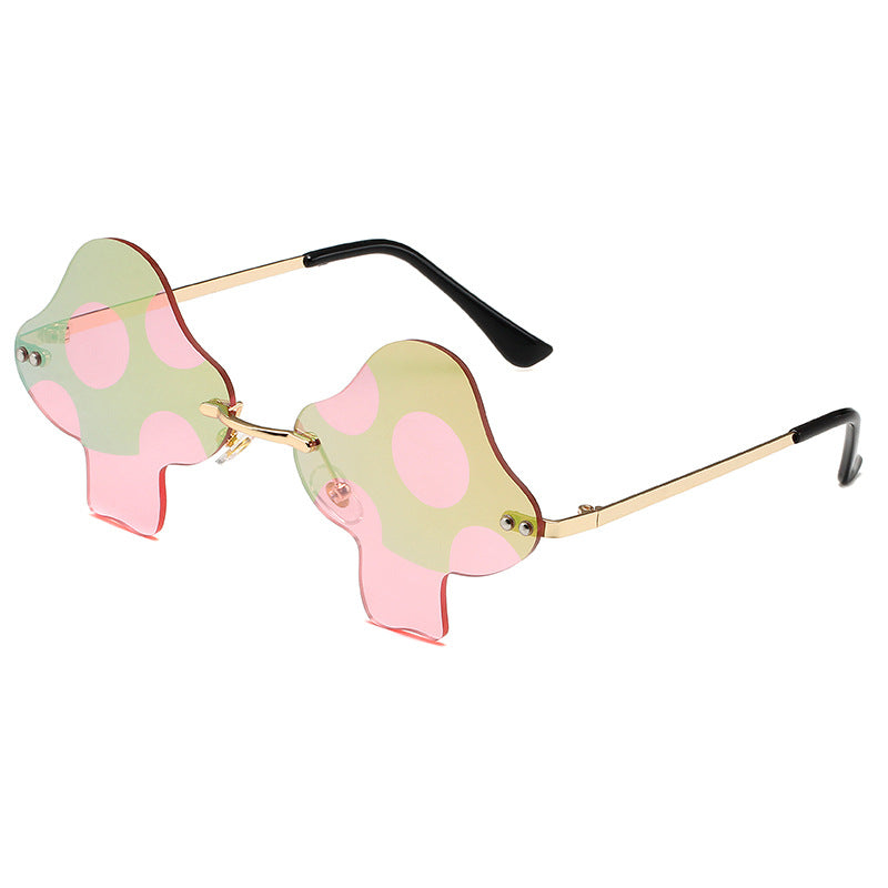 Wholesale PC Color Film Mushroom Frameless Colorful Sunglasses