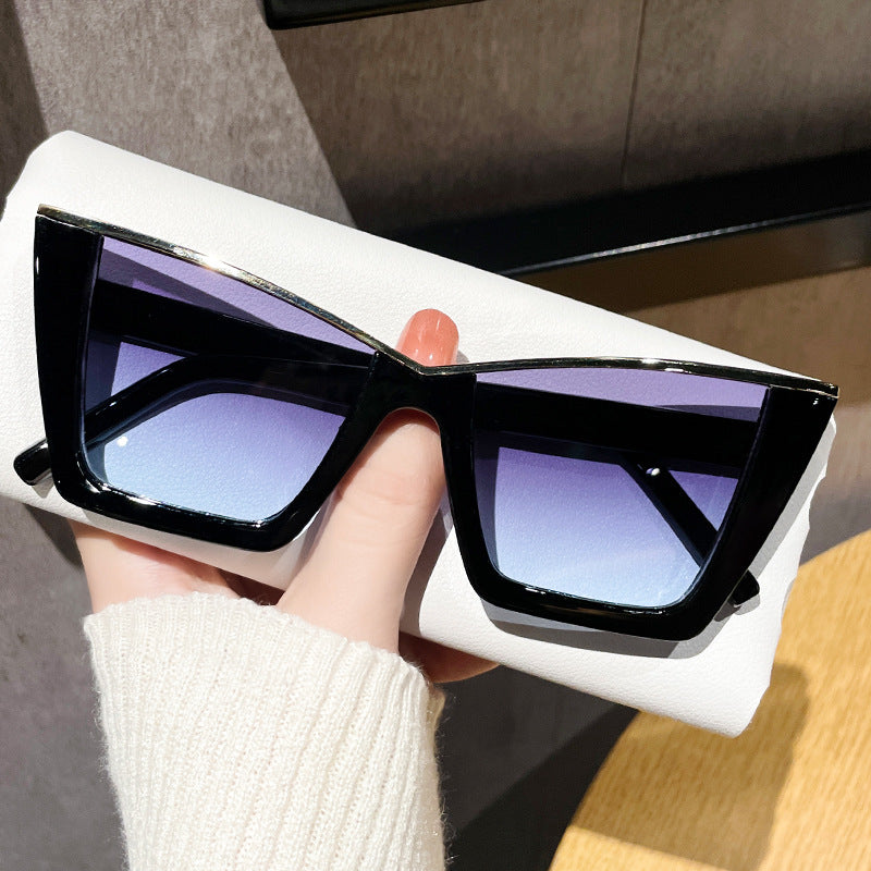 Wholesale Fashionable Cat Eye Gold Inlaid Anti-UV Simple Sunglasses