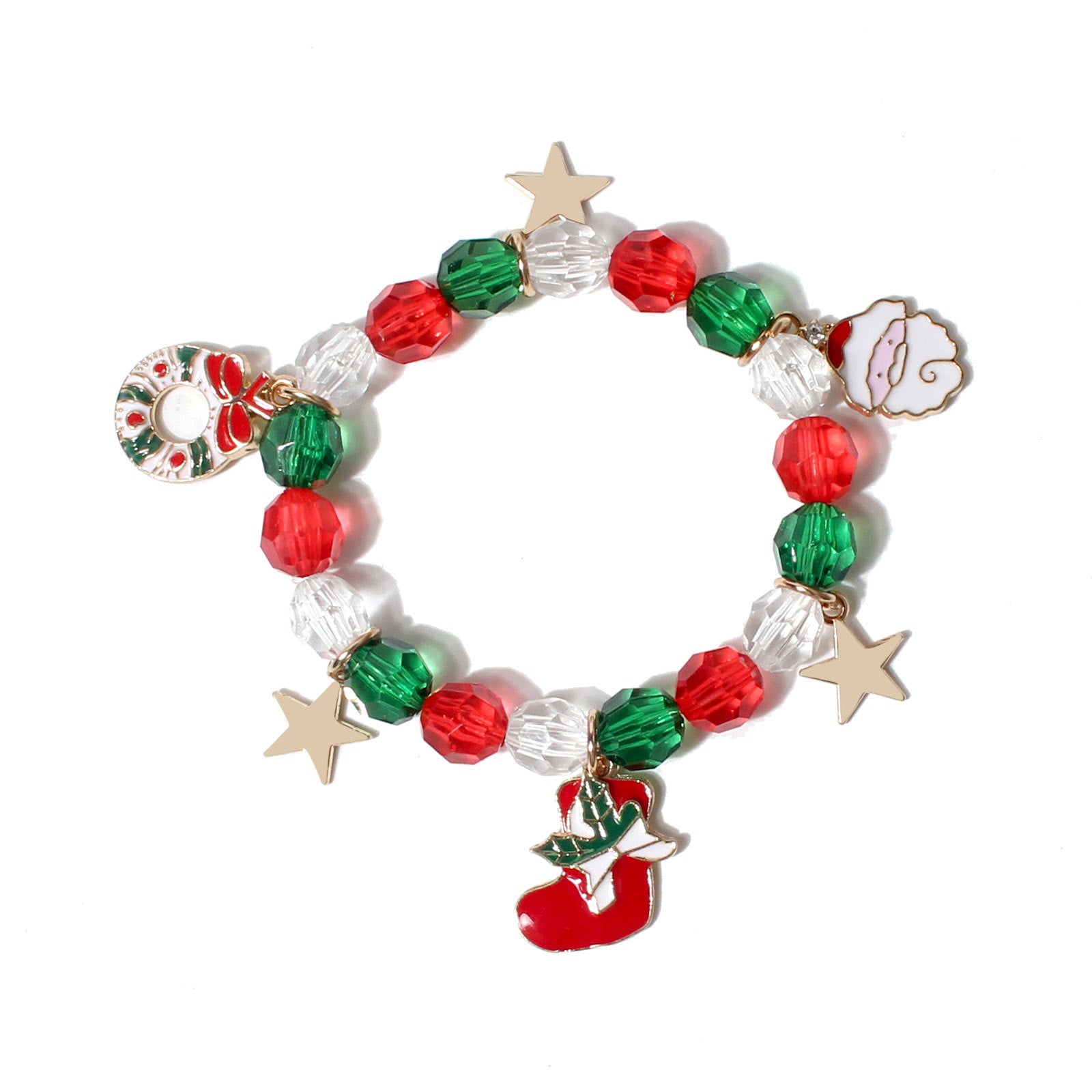 Wholesale Christmas Ornament Colorful Beads Beaded Bracelet