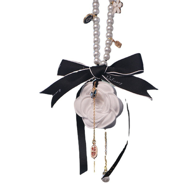 Wholesale Camellia Car Fragrance Expanding Stones Pendant