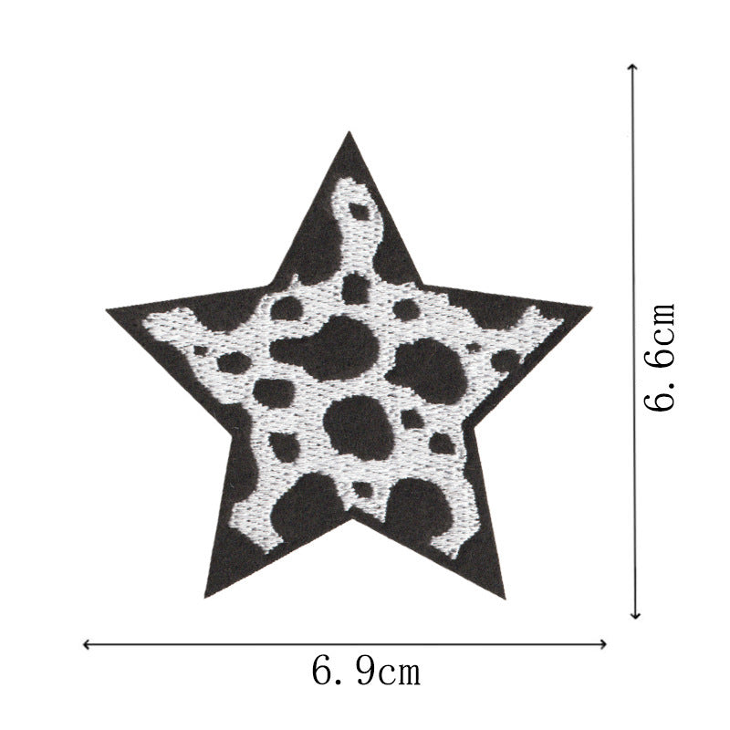 Wholesale Decorative Cartoon Football Leopard Embroidered Iron On Patches Set Of 9 For Towel Cap DIY