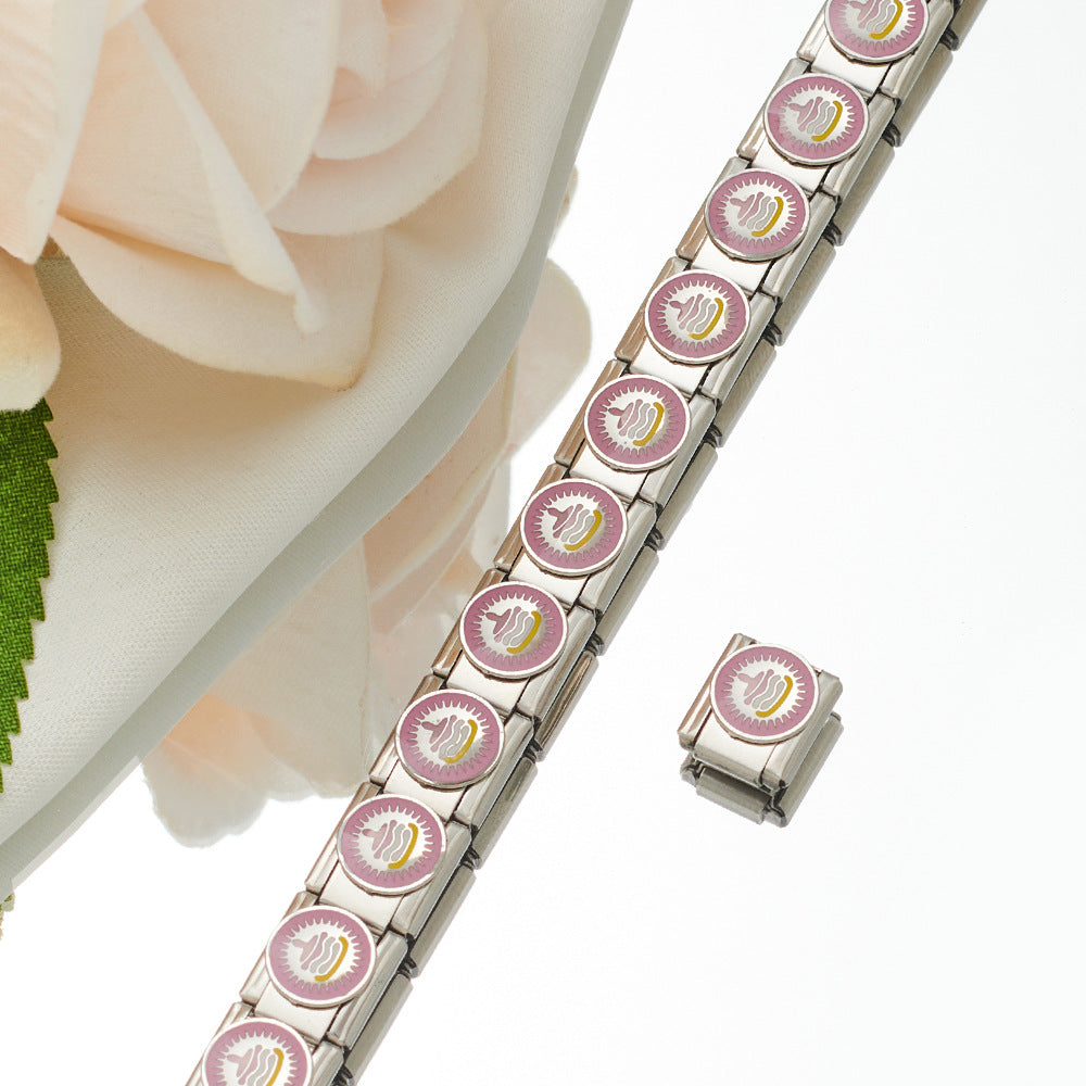 Wholesale Personalized Hand-stitched DIY Pattern Stainless Steel Combination Bracelet