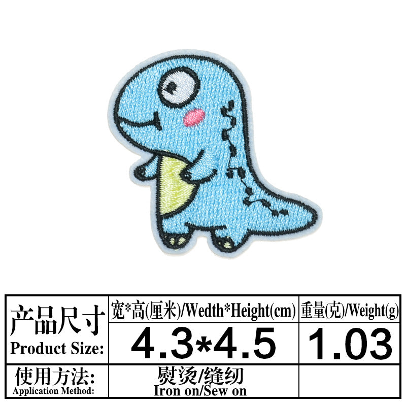 Wholesale Stylish Dinosaur Twill Embroidered Patch Iron On Applique For DIY Clothing And Bag Decoration